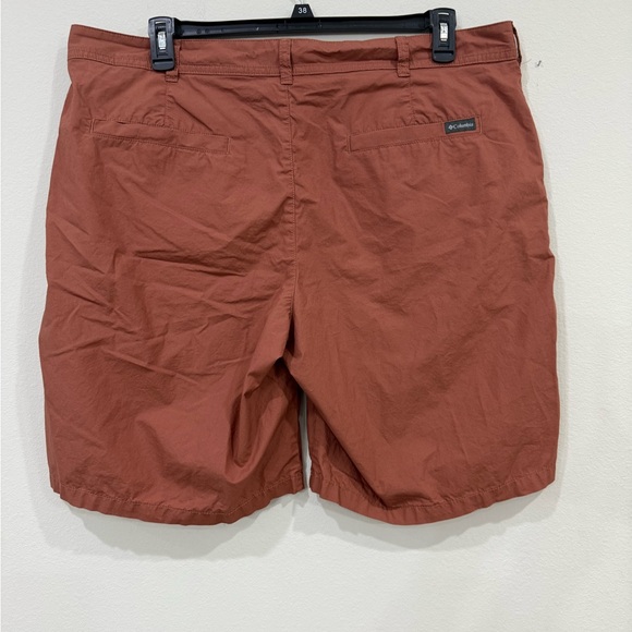 Columbia Men's Brick Red Flat Front Shorts - Picture 2 of 4